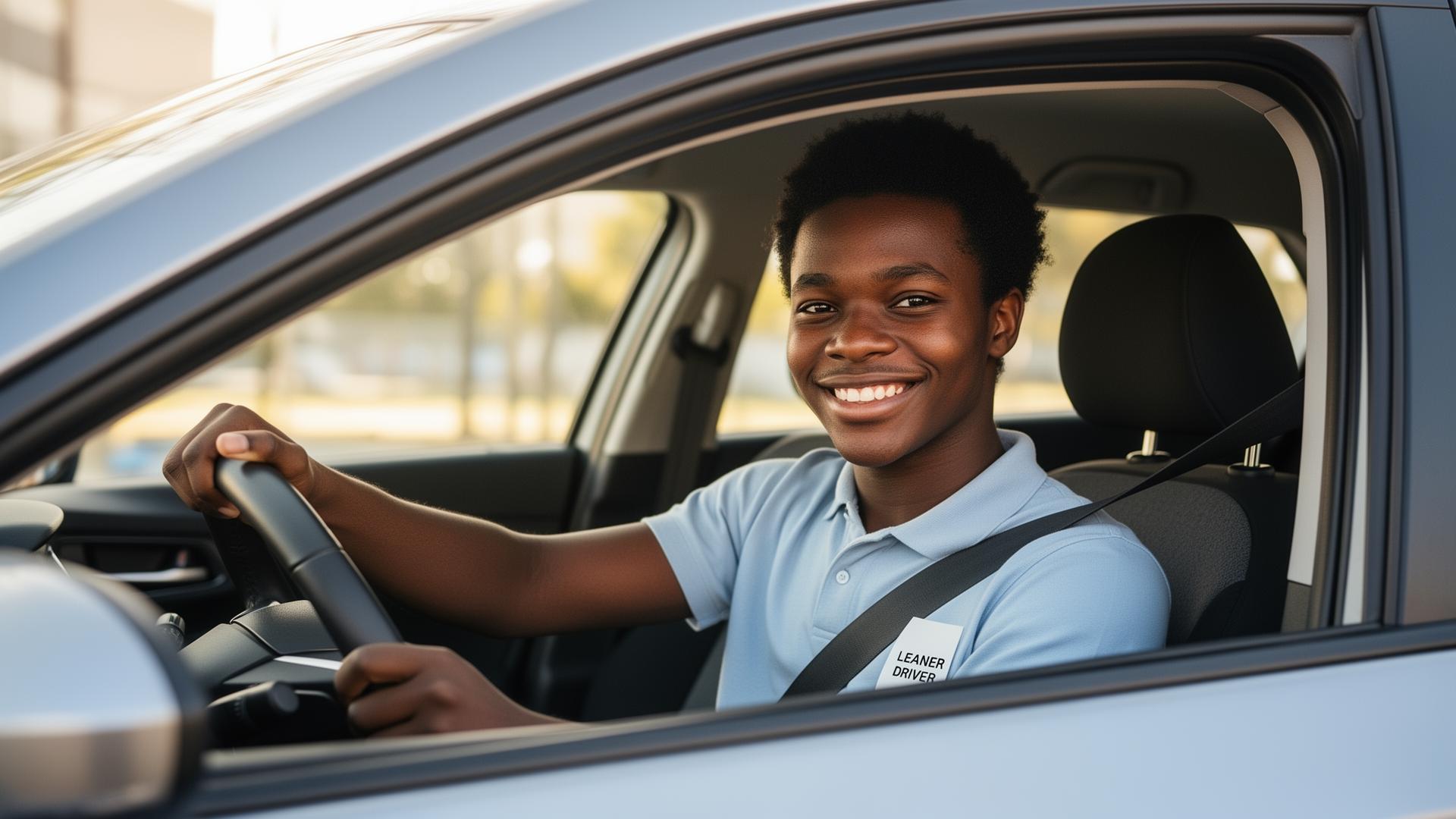 Student driver learning to drive